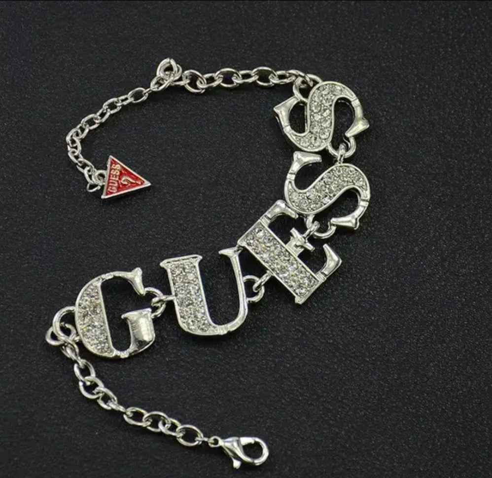 GUESS Bracelet Logo Cristal — Collection Iconic Silver